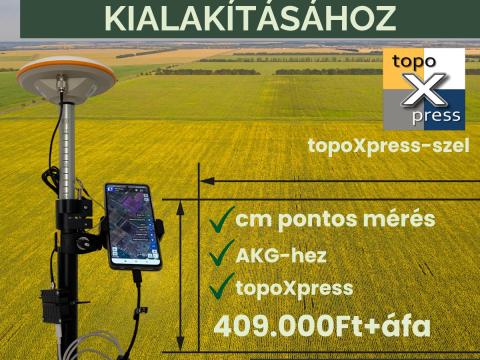 RTK területmérő + topoXpress GIS szoftver,  AKG