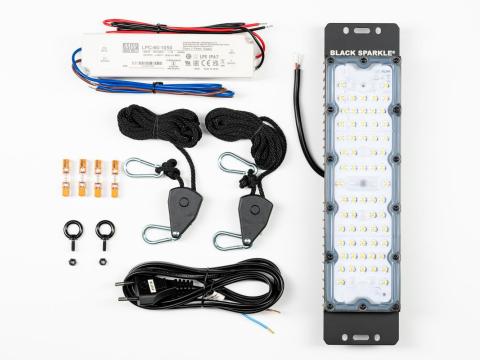 Ledium Black Sparkle® növényvilágító LED DIY készlet,  teljes spektrumú,  IP65,  90°,  55W