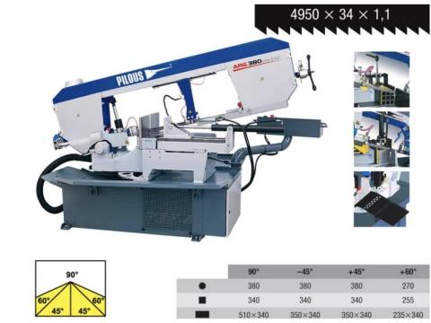PILOUS ARG 380 PLUS S.A.F. hidraulikus félautomata szalagfűrészgép