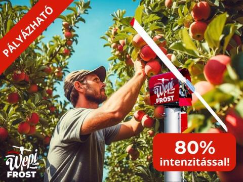 WepiFrost Fix szélgép, 10 m / 30 kW - Pályázható, 80% támogatás - Fagykár elleni védelem gyümölcsösben