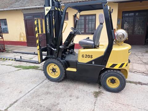 Daewoo G 20 S gázüzemű targonca, oldalmozgatóval és hidraulikus villahosszabbítóval eladó
