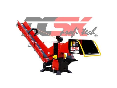 Traktoros aprítógép PTO Remet RP-100 modell,  2,3 m szíjas szállítószalaggal