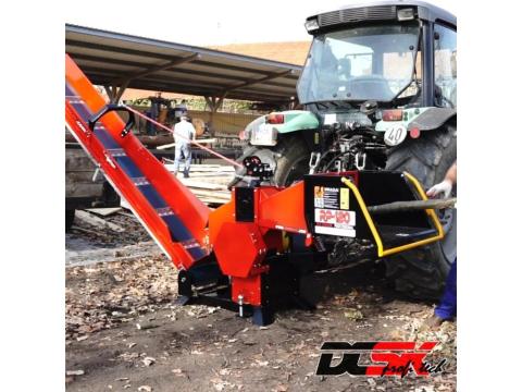 Traktoros aprítógép REMET R-120 + 3 m-es szállítószalag