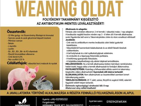 Herbamix Weaning 5 literes oldat malacok és nyulak választás körül jelentkező problémáinak kivédésére,  a vitalitás fokozására