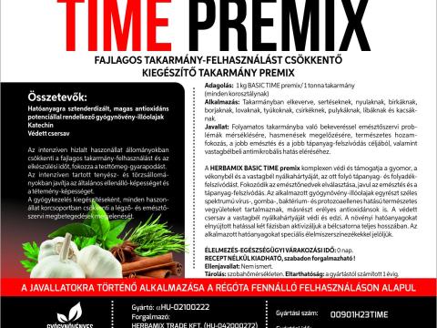 Herbamix Time 10 kg-os premix dizentéria és ileitisz kiegészítő kezelésére sertésállományok számára