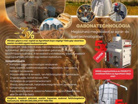 BROSSILO - Denis NSD2 magtisztító kedvezménnyel – Komplett tárolástechnológiai rendszerek, terménytisztítók, gabonaszárítók, silók