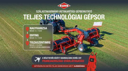 KUHN szálastakarmány-betakarítási gépbemutató – Enying